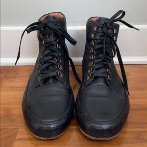 Frye black genuine Leather High Top Boots.